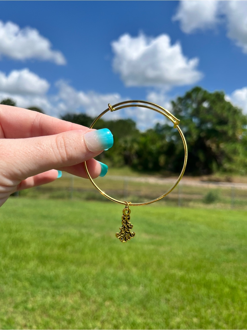 Handmade Gold Christmas Tree Bracelet - Women Jewelry